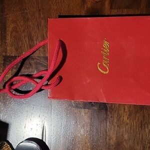 Cartier Red Gift Bag with Gold Logo